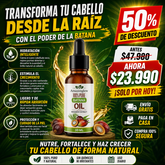 AmazonGlow™ – Aceite de Batana Puro, El Secreto Hondureño para un Cabello Más Largo y Fuerte