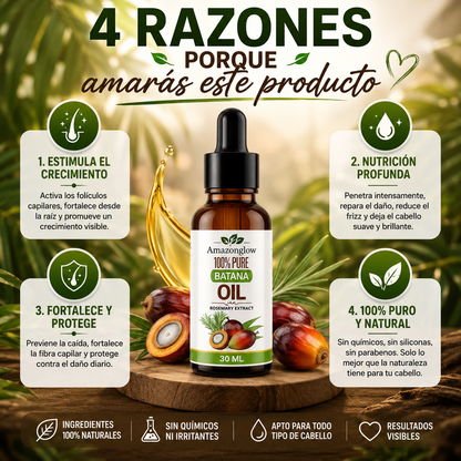 AmazonGlow™ – Aceite de Batana Puro, El Secreto Hondureño para un Cabello Más Largo y Fuerte