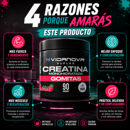 GummyBeast™ – Creatina Monohidratada en Gomitas, Potencia Máxima con Sabor Irresistible